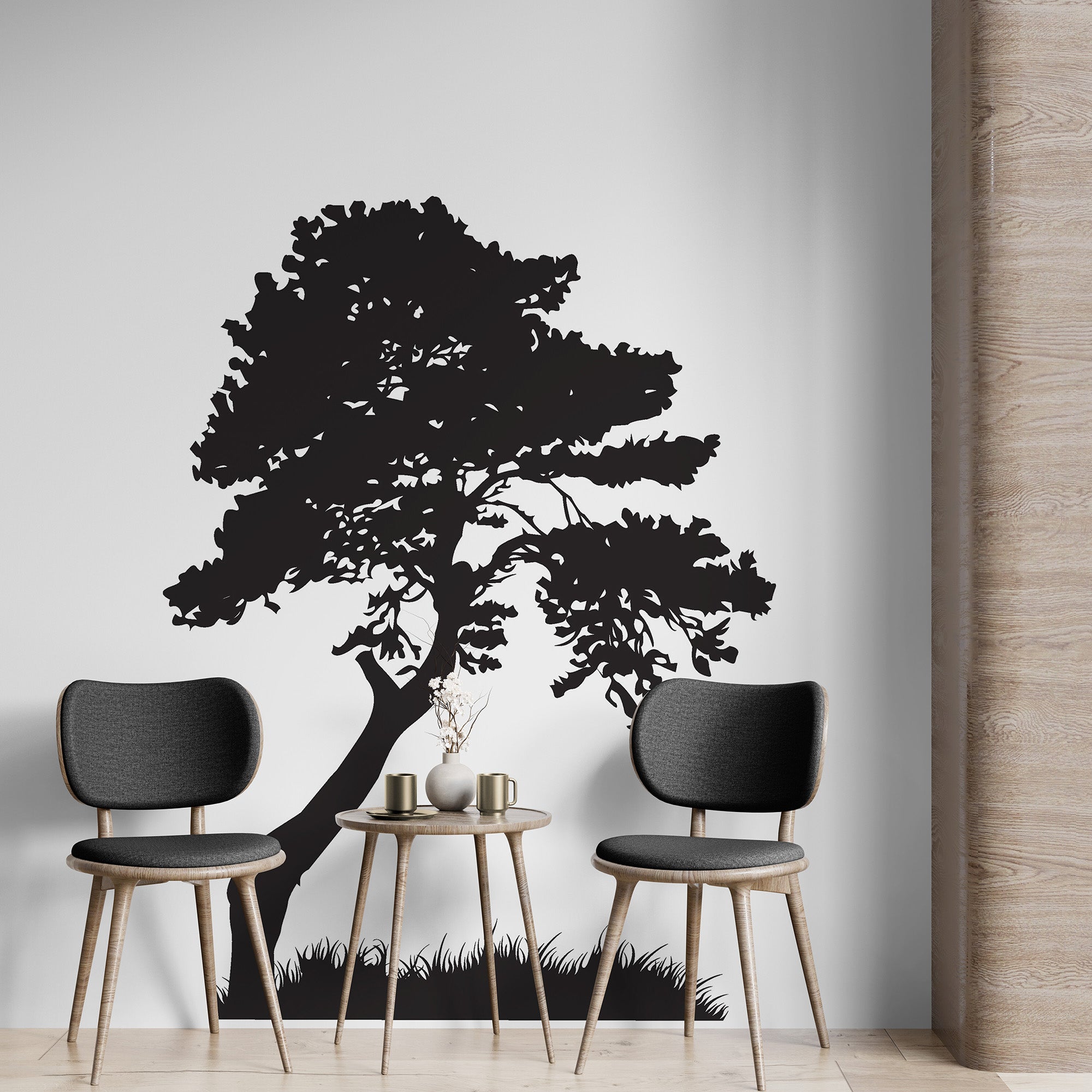 Tree Wall Decal with Grass. Modern Wall Decor. #130